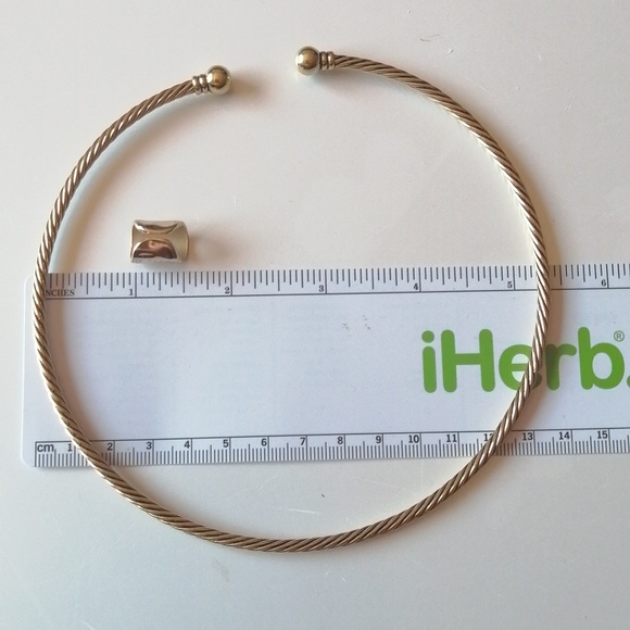 Vintage Gold Twisted Cable Torque Necklace Twist Cup Removable Pendant - Picture 8 of 8